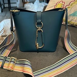 Zac Posen Belay med hobo bag with multi color guitar strap